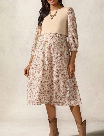 Rochie lunga SHEIN Maternity, floral print