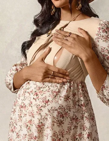 Rochie lunga SHEIN Maternity, floral print