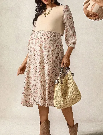 Rochie lunga SHEIN Maternity, floral print