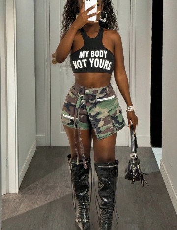 Fusta pantalon SHEIN, army