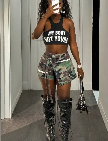 Fusta pantalon SHEIN, army