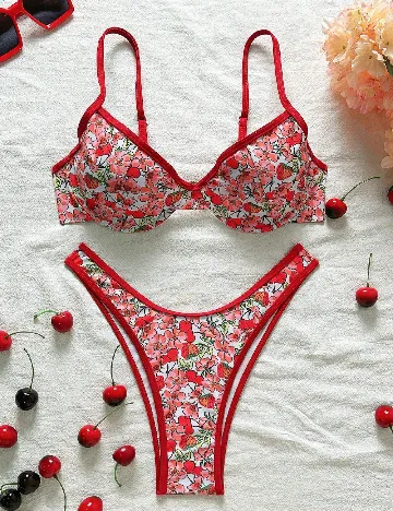 Costum de baie SHEIN, floral print