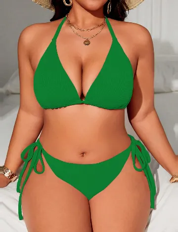 Costum de baie SHEIN CURVE, verde