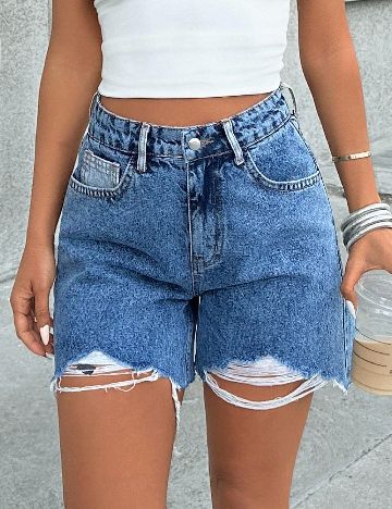 Pantaloni scurti SHEIN, albastru