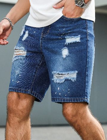 Pantaloni scurti SHEIN, albastru
