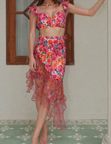 Costum de baie SHEIN, floral print