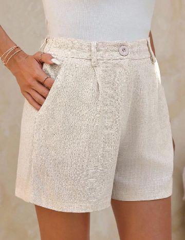 Pantaloni scurti SHEIN CURVE, ecru