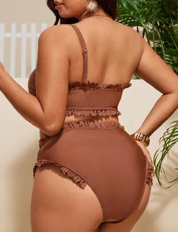 Costum de baie SHEIN CURVE, maro