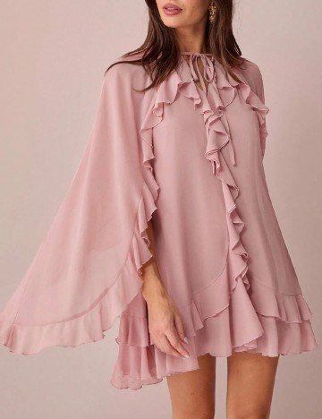 Rochie scurta SHEIN, roz pudra inchis