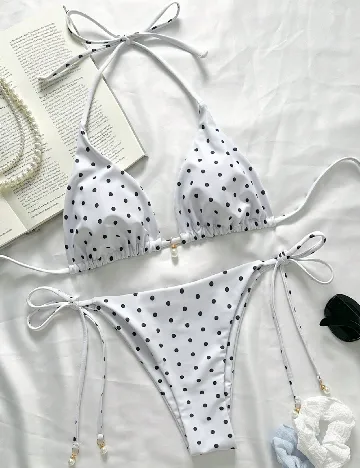 Costum de baie SHEIN, alb/negru