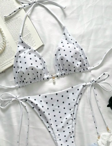 Costum de baie SHEIN, alb/negru