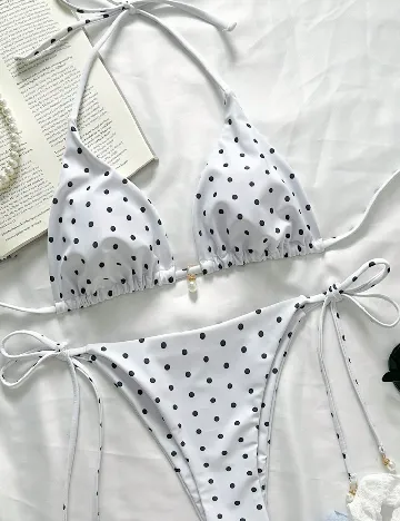 Costum de baie SHEIN, alb/negru