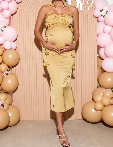 Rochie medie SHEIN Maternity, galben