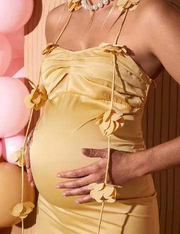Rochie medie SHEIN Maternity, galben