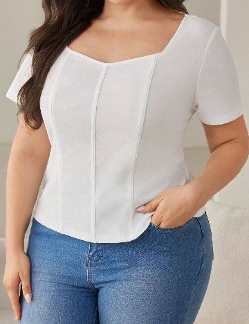 Bluza SHEIN CURVE, alb