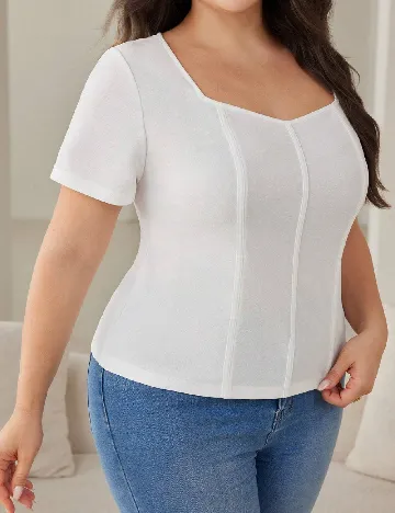 Bluza SHEIN CURVE, alb