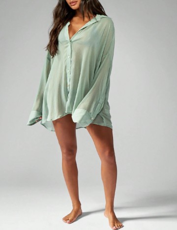 Camasa MISSGUIDED Plus Size, verde