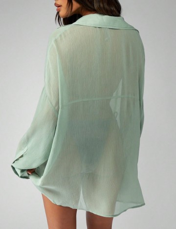 Camasa MISSGUIDED Plus Size, verde