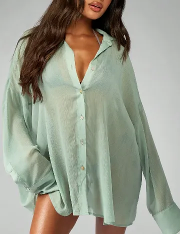 Camasa MISSGUIDED Plus Size, verde