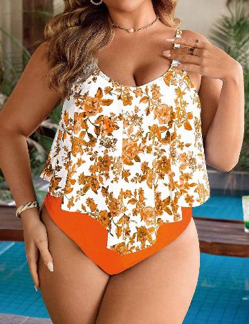Costum de baie SHEIN CURVE, portocaliu