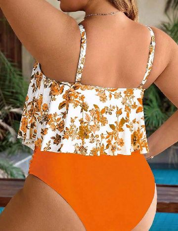Costum de baie SHEIN CURVE, portocaliu