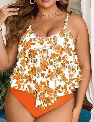 Costum de baie SHEIN CURVE, portocaliu