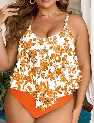 Costum de baie SHEIN CURVE, portocaliu