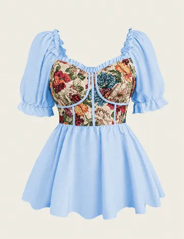 Bluza SHEIN CURVE, albastru