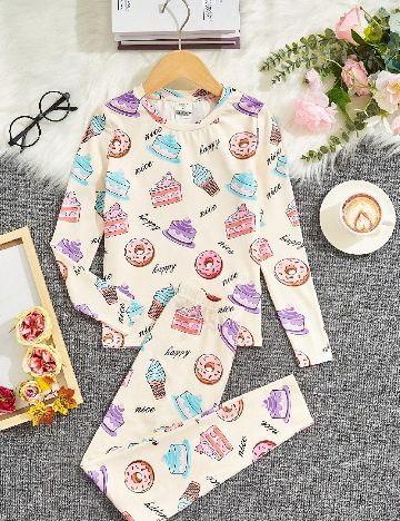 Pijama Shein Kids, crem