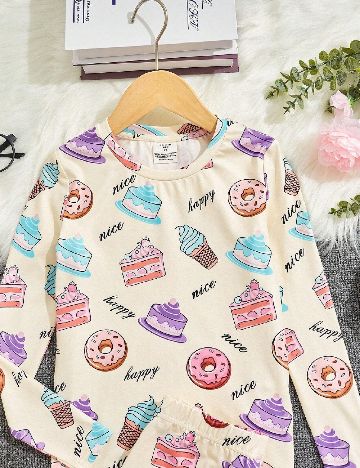 Pijama Shein Kids, crem