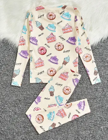 Pijama Shein Kids, crem