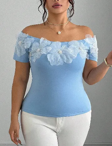 Bluza SHEIN CURVE, albastru