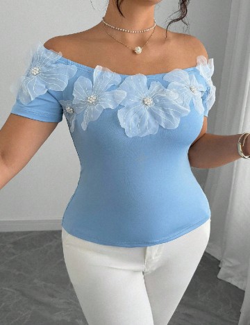 Bluza SHEIN CURVE, albastru