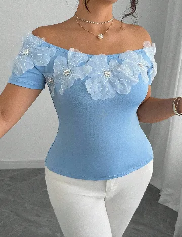 Bluza SHEIN CURVE, albastru