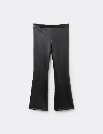 Pantaloni imitatie de piele Tezenis, negru