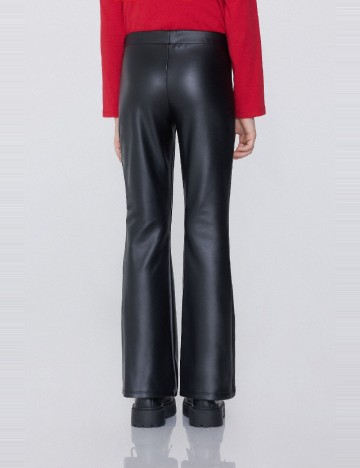 Pantaloni imitatie de piele Tezenis, negru