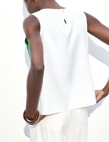 Bluza SHEIN, verde/alb