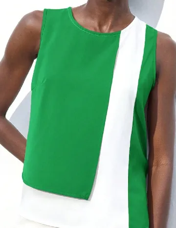 Bluza SHEIN, verde/alb