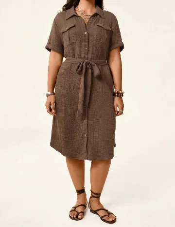 Rochie medie SHEIN CURVE, maro