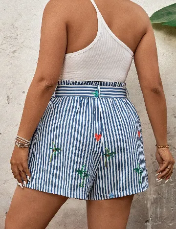 Pantaloni scurti SHEIN CURVE, albastru