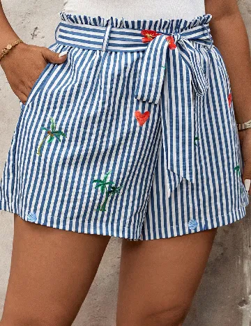 Pantaloni scurti SHEIN CURVE, albastru
