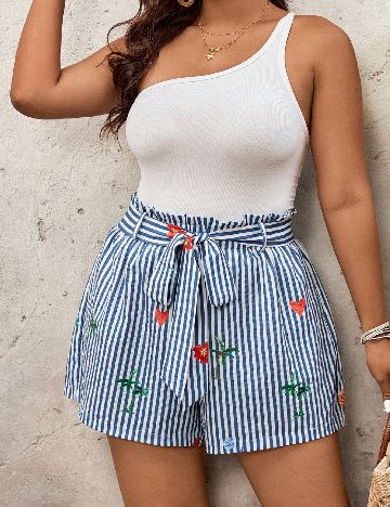 Pantaloni scurti SHEIN CURVE, albastru