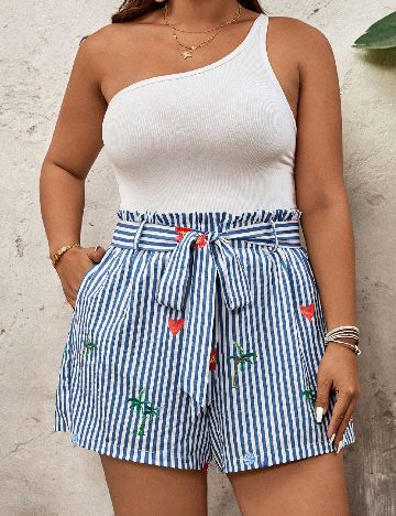 Pantaloni scurti SHEIN CURVE, albastru