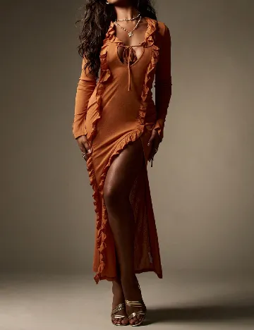 Rochie lunga SHEIN, caramiziu