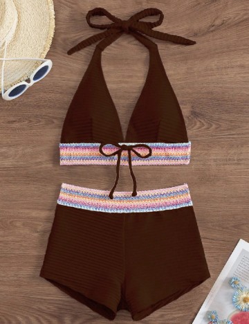 Costum de baie SHEIN, maro