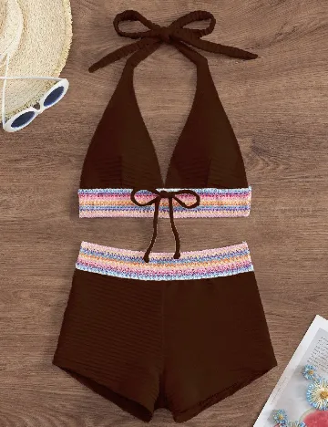 Costum de baie SHEIN, maro