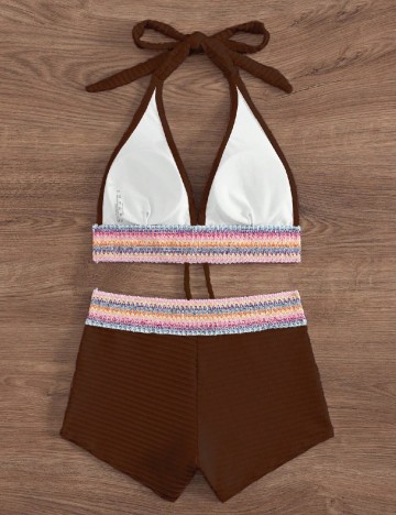 Costum de baie SHEIN, maro