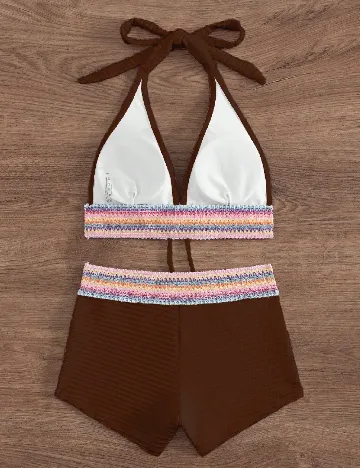 Costum de baie SHEIN, maro