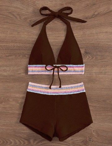 Costum de baie SHEIN, maro