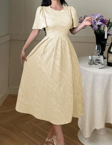Rochie medie Dazy, crem